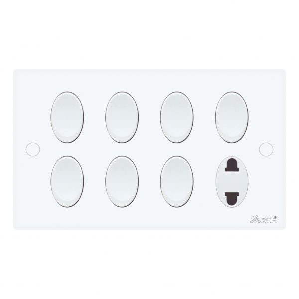 AQUA DYNASTY 7 GANG SWITCH PLUS 1 SOCKET