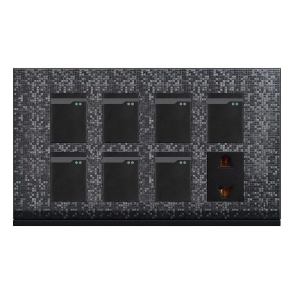 AQUA TEXTURE 7 GANG SWITCH PLUS 1 SOCKET