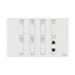 AQUA NEO SUPER WHITE 7 GANG SWITCH + 1 SOCKET