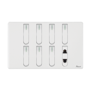 AQUA NEO SUPER WHITE 7 GANG SWITCH + 1 SOCKET