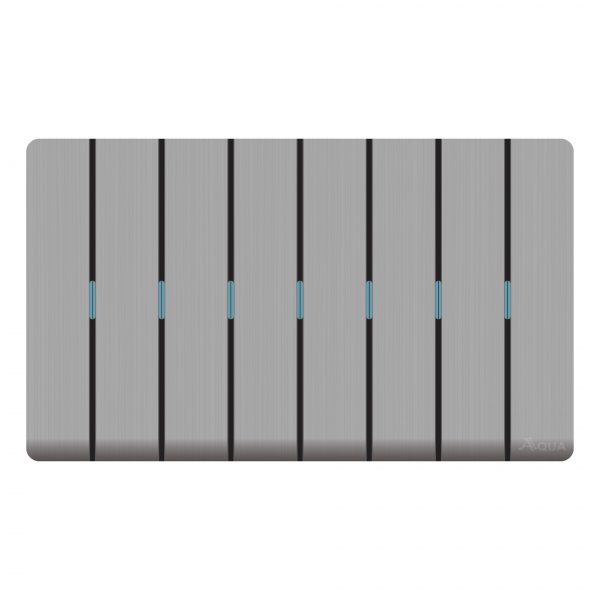 Aqua Discovery Silver 8 Gang Switch