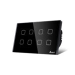 Glass Wifi Smart 8 Gang Switch Black