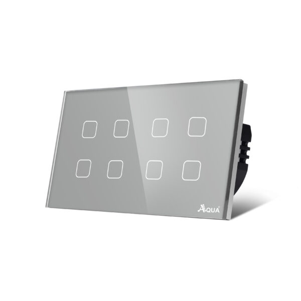 Glass Wifi Smart 8 Gang Switch Grey