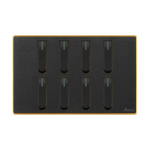 AQUA NEO ACRYLIC BLACK 8 GANG SWITCH