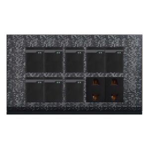 AQUA TEXTURE 8 GANG SWITCH PLUS 2 SOCKET