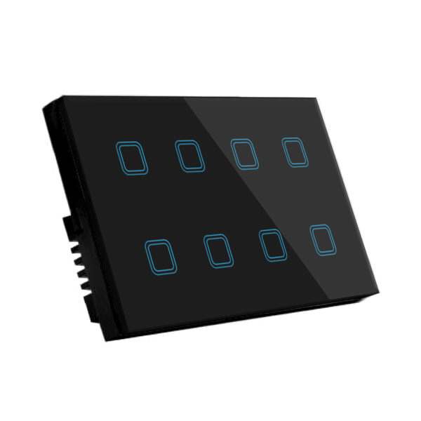 Glass Wifi Smart 8 Gang Switch Black