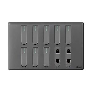 AQUA NEO SUPER GREY 8 GANG SWITCH + 2 SOCKET