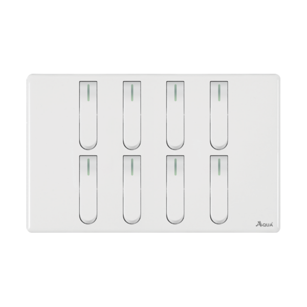 AQUA NEO SUPER WHITE 8 GANG SWITCH