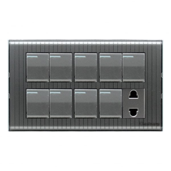 CENTURY CRYSTAL 9 GANG SWITCH PLUS 1 SOCKET