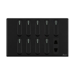 AQUA NEO SUPER BLACK 9 GANG SWITCH + 1 SOCKET