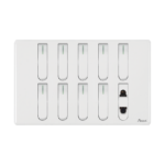 AQUA NEO SUPER WHITE 9 GANG SWITCH + 1 SOCKET