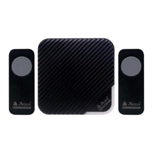 AQUA DIGITAL WIRELESS DOOR CHIME WITH DOUBLE REMOTE 9141 (BLACK)