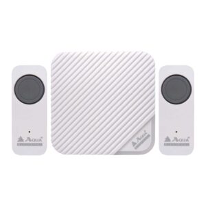AQUA DIGITAL WIRELESS DOOR CHIME WITH DOUBLE REMOTE 9141 (WHITE)