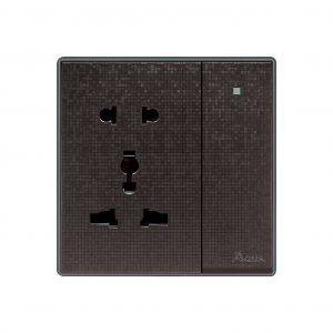 Aqua Icon Brown 1 Gang Universal Socket