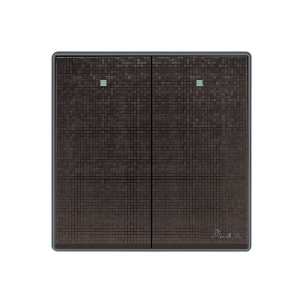 Aqua Icon Brown 2 Gang Switch