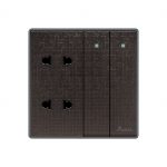 Aqua Icon Brown 2 Gang Switch Plus 2 Sockets