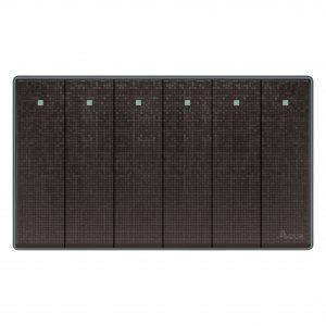 Aqua Icon Brown 6 Gang Switch