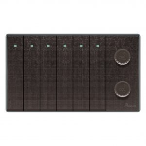 Aqua Icon Brown 6 Gang Switch Plus 2 Dimmers