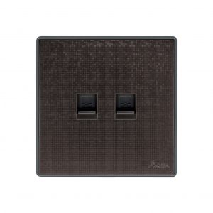 Aqua Icon Brown Double Data Socket