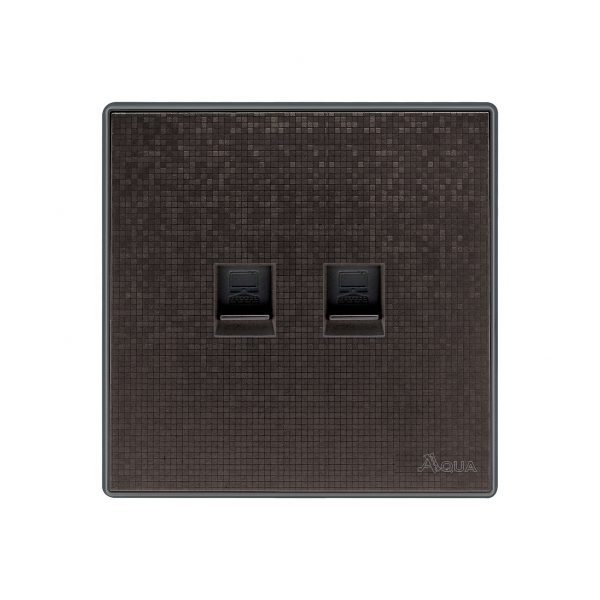 Aqua Icon Brown Double Data Socket