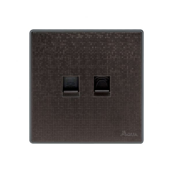 Aqua Icon Brown Telephone Plus Data Socket