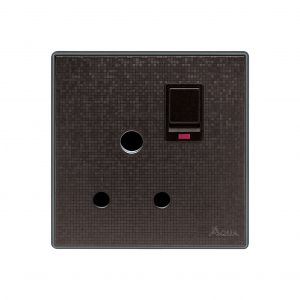 Aqua Icon Brown 15 AMP Power Switch Socket With Neon