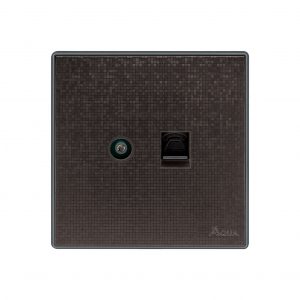 Aqua Icon Brown TV Plus Telephone Socket