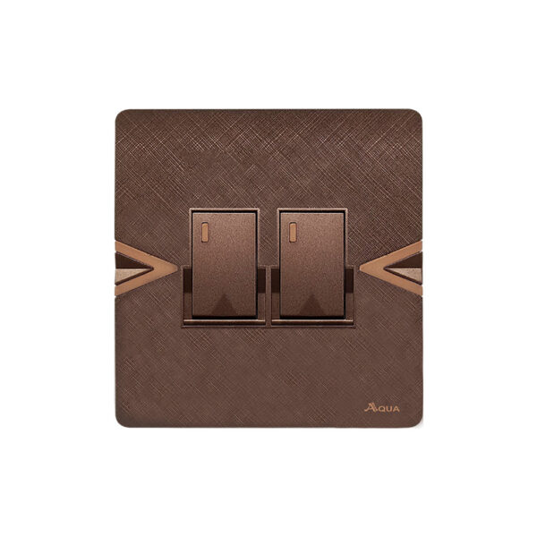 AQUA ARROW BROWN 2 GANG SWITCH