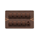 AQUA ARROW BROWN 9 GANG SWITCH + 1 SOCKET