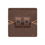 AQUA ARROW BROWN DOUBLE TV SOCKET