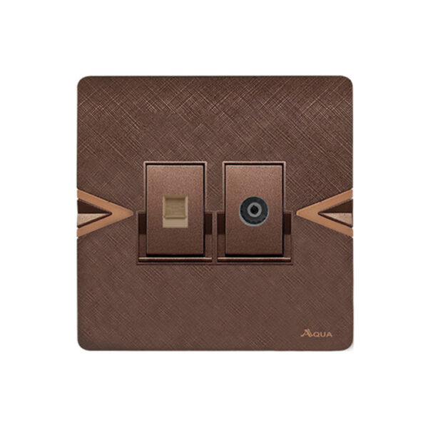 AQUA ARROW BROWN TV + TELEPHONE SOCKET