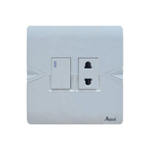 AQUA ARROW WHITE 1 GANG SWITCH + 1 SOCKET