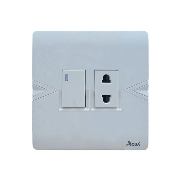 AQUA ARROW WHITE 1 GANG SWITCH + 1 SOCKET
