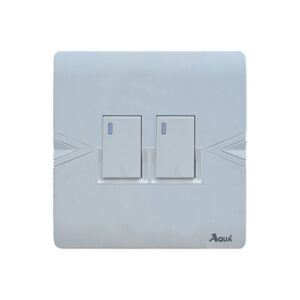 AQUA ARROW WHITE 2 GANG SWITCH