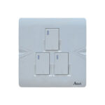 AQUA ARROW WHITE 3 GANG SWITCH