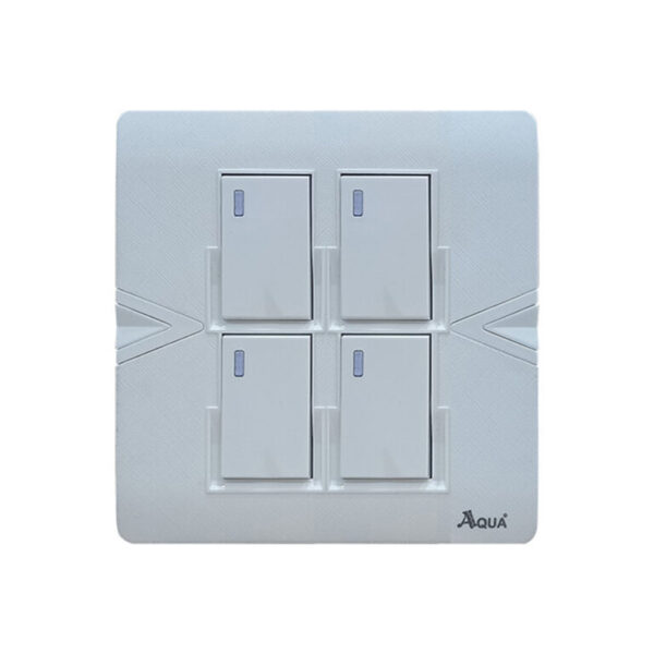 AQUA ARROW WHITE 4 GANG SWITCH