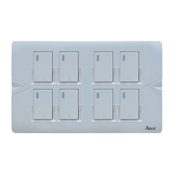 AQUA ARROW WHITE 8 GANG SWITCH