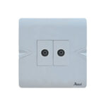 AQUA ARROW WHITE DOUBLE TV SOCKET