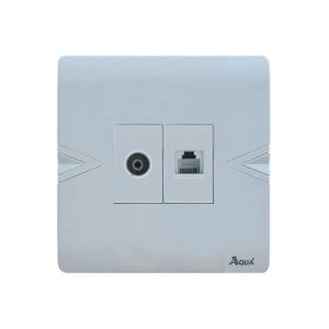 AQUA ARROW WHITE TV + TELEPHONE SOCKET