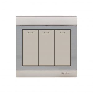 AQUA BRAVO 3 GANG 1 WAY SWITCH