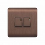 AQUA EDGE BROWN 2 GANG SWITCH