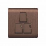 AQUA EDGE BROWN 3 GANG SWITCH