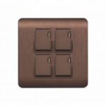 AQUA EDGE BROWN 4 GANG SWITCH