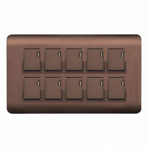 AQUA EDGE BROWN 10 GANG SWITCH