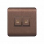 AQUA EDGE BROWN DOUBLE TELEPHONE SOCKET