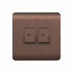 AQUA EDGE BROWN DOUBLE TV SOCKET