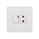 AQUA EDGE WHITE 1 GANG SWITCH PLUS 1 SOCKET