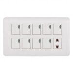 AQUA EDGE WHITE 9 GANG SWITCH PLUS 1 SOCKET