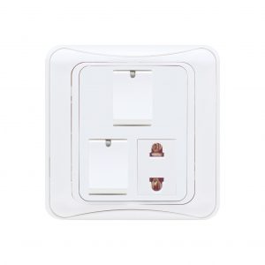 AQUA GLI 2 GANG SWITCH PLUS 1 SOCKET