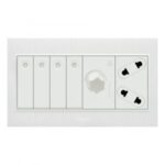 AQUA GLORY 4 GANG SWITCH PLUS 1 SOCKET PLUS 1 DIMMER